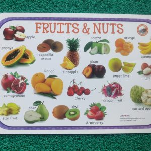 Kids Educational Fruits and nuts reusable Table mat
