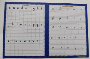 Wipe and clean English alphabet sheet Back side